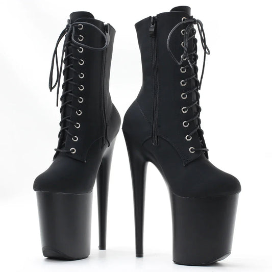 Stripper 8" Platform Lace Up Cтрипы Pole Dance Ankle High Boots In Stock Fast Shipping Size36-43 LadyShow.Store