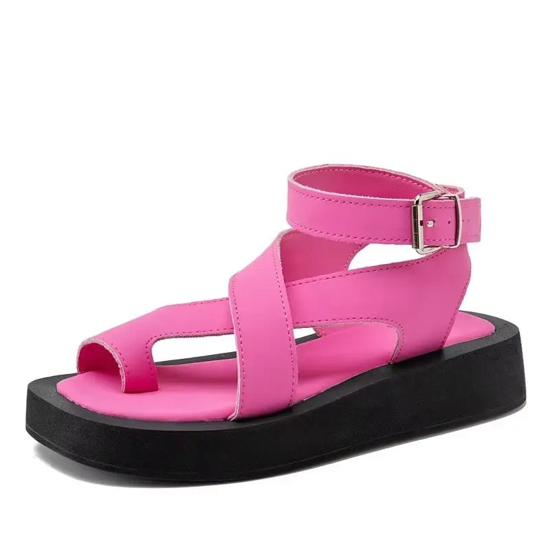 AIYUQI Sandals Women Genuine Leather 2026 Summer New Clip Toe Sandals Ladies Roman Women Shoes Muffin Sandals WHS MTO LadyShow.Store