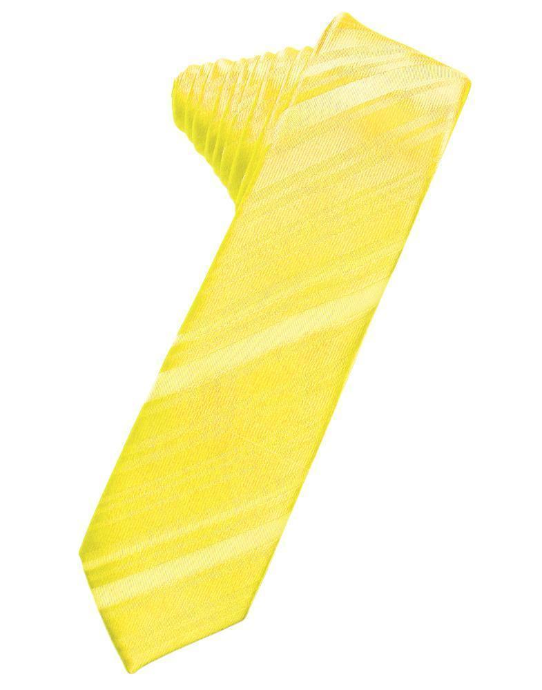 Striped Satin Skinny Necktie Self Tie-55