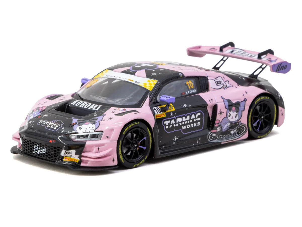 Audi R8 LMS GT3 evo II #10 Adderly Fong "Uno Racing Team - Kuromi" "Macau GT Cup - FIA GT World Cup" (2024) with A4 Poster "Hobby43" Series 1/43 Diecast Model Car by Tarmac Works Tarmac Works