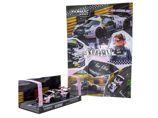Audi R8 LMS GT3 evo II #10 Adderly Fong "Uno Racing Team - Kuromi" "Macau GT Cup - FIA GT World Cup" (2024) with A4 Poster "Hobby43" Series 1/43 Diecast Model Car by Tarmac Works Tarmac Works