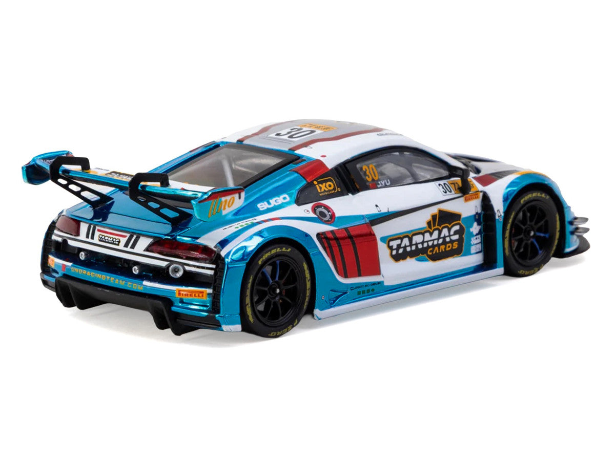 Audi R8 LMS GT3 evo II #30 James Yu "Uno Racing Team" "Macau GT Cup - FIA GT World Cup" (2024) with A4 Poster "Hobby43" Series 1/43 Diecast Model Car by Tarmac Works Tarmac Works