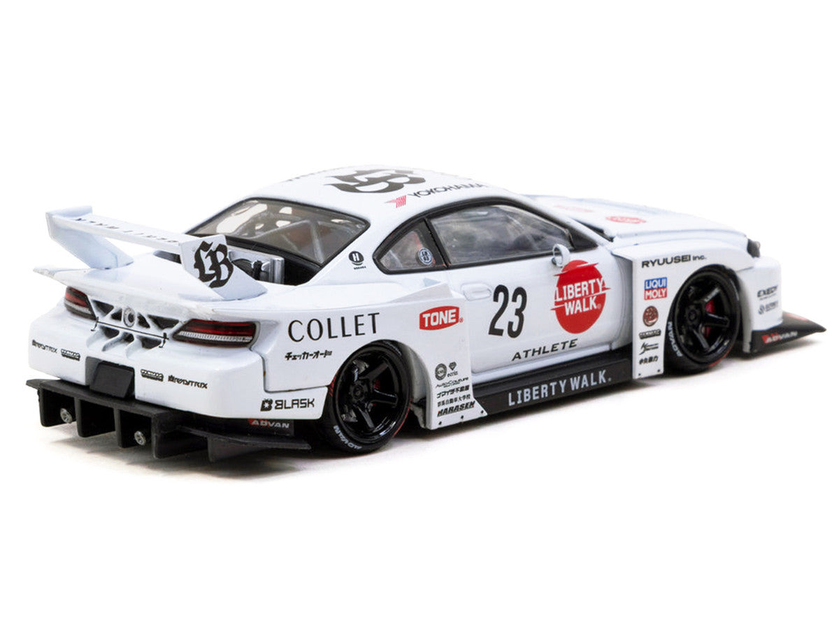 Nissan Silvia (S15) LB-Super Silhouette RHD (Right Hand Drive) #23 "Collet" White with Graphics "Hobby43" Series 1/43 Diecast Model Car by Tarmac Works Tarmac Works