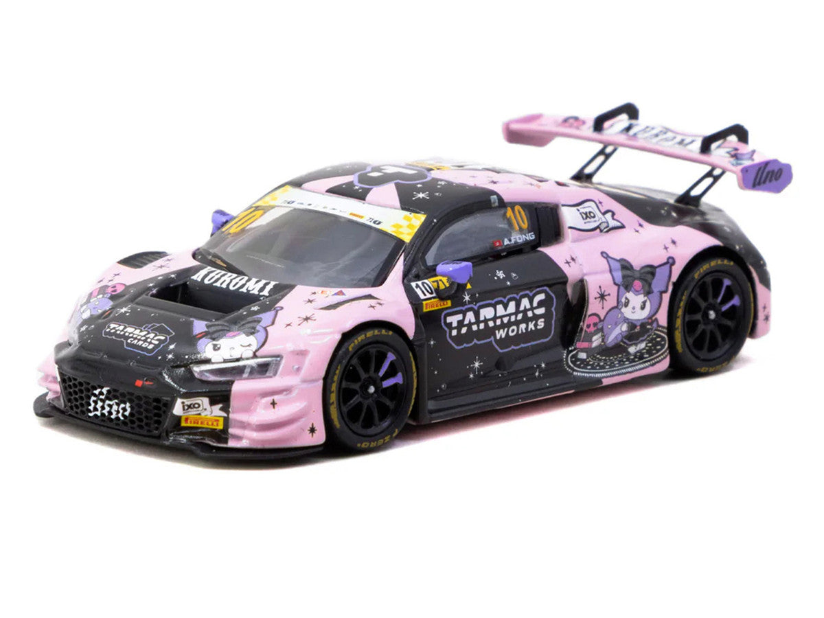 Audi R8 LMS GT3 evo II #10 Adderly Fong "Uno Racing Team - Kuromi" "Macau GT Cup - FIA GT World Cup" (2024) with  Collectible Tarmac Cards "Hobby64" Series 1/64 Diecast Model Car by Tarmac Works-1
