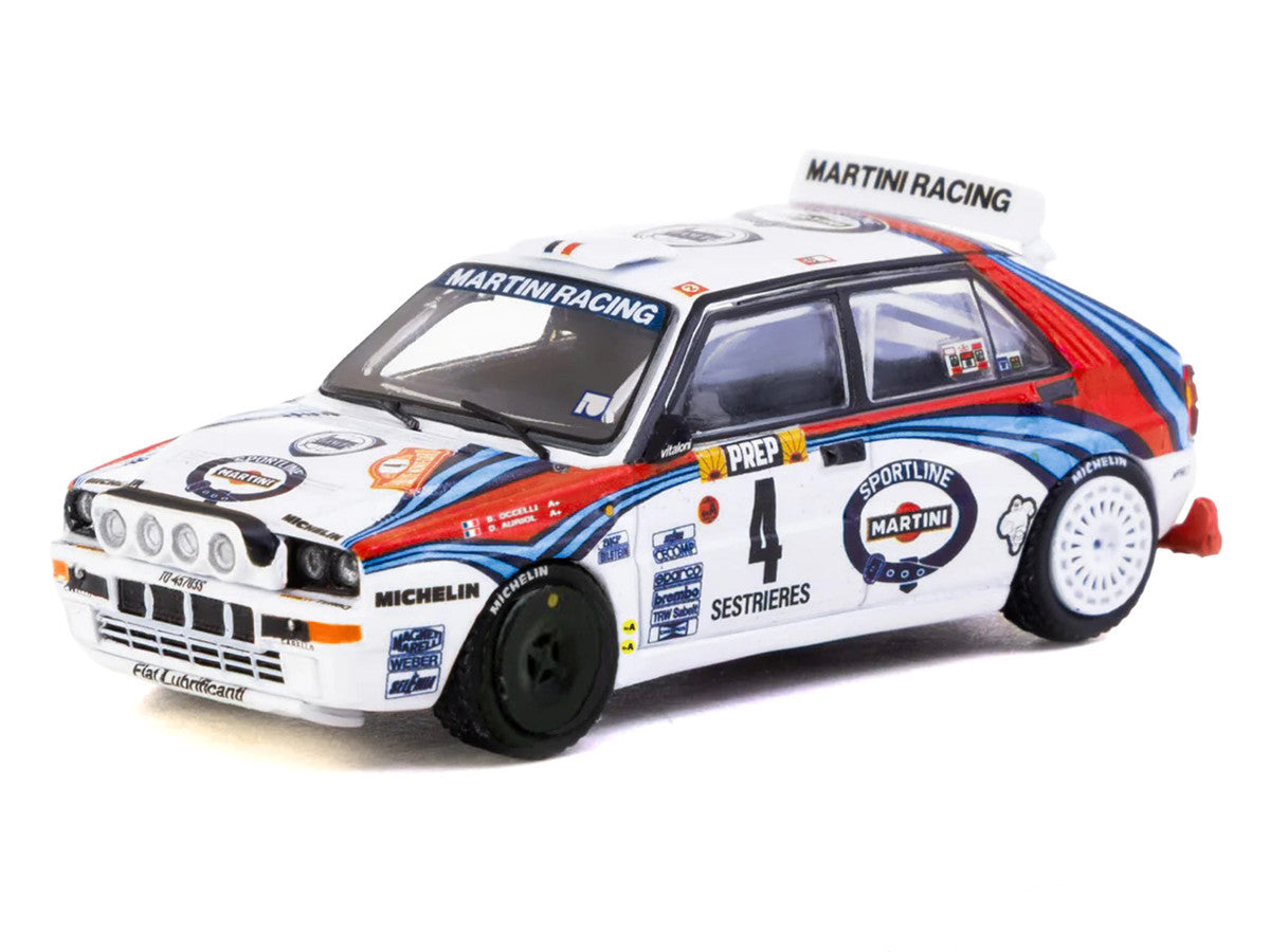 Lancia Delta HF Integrale #4 Didier Auriol - Bernard Occelli "Martini Racing" Winner "Monte Carlo Rally" (1992) "Hobby64" Series 1/64 Diecast Model Car by Tarmac Works-1