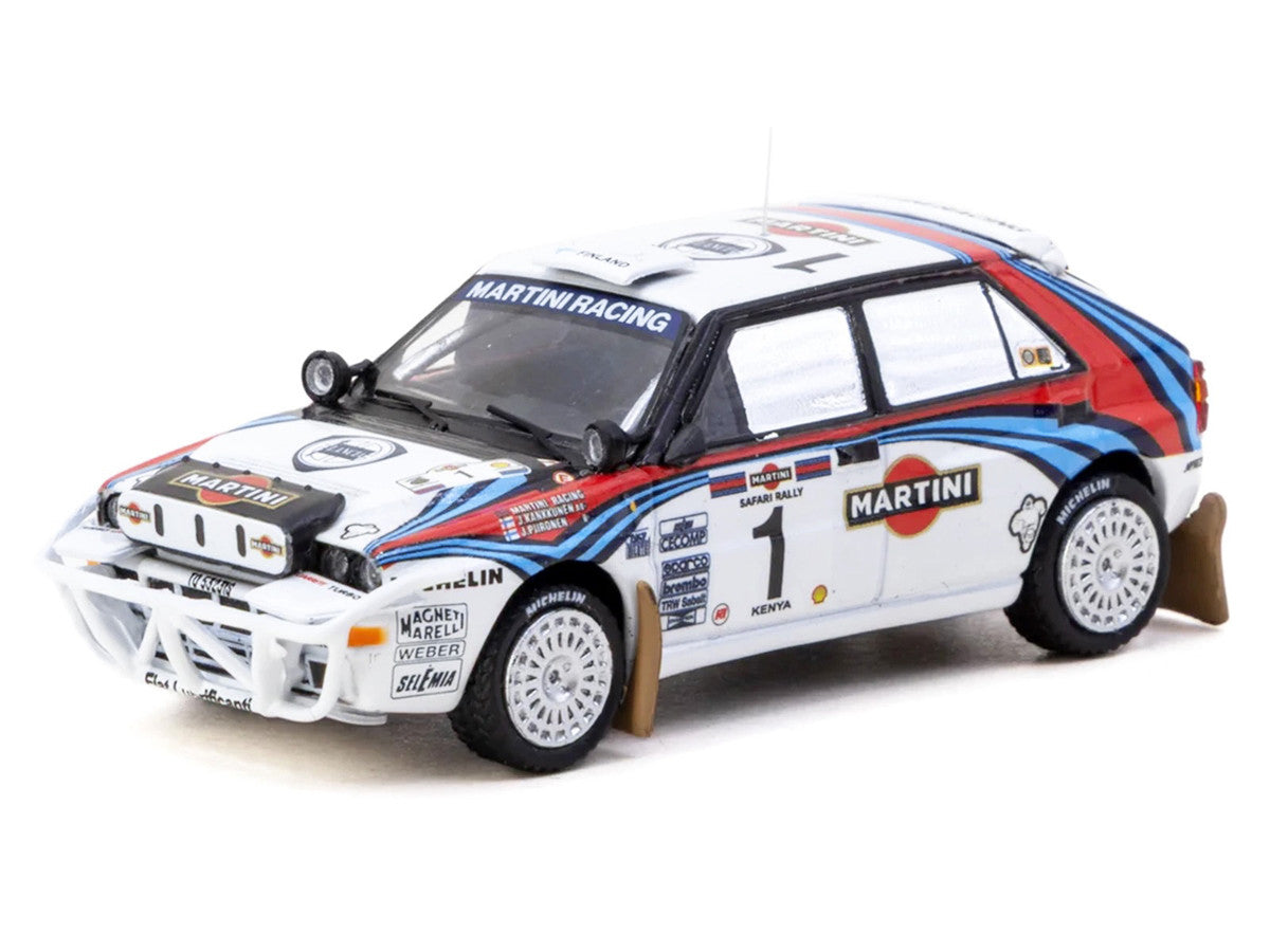Lancia Delta HF Integrale #1 Juha Kankkunen - Juha Piironen "Martini Racing" 2nd Place "Safari Rally" (1992) "Hobby64" Series 1/64 Diecast Model Car by Tarmac Works Tarmac Works