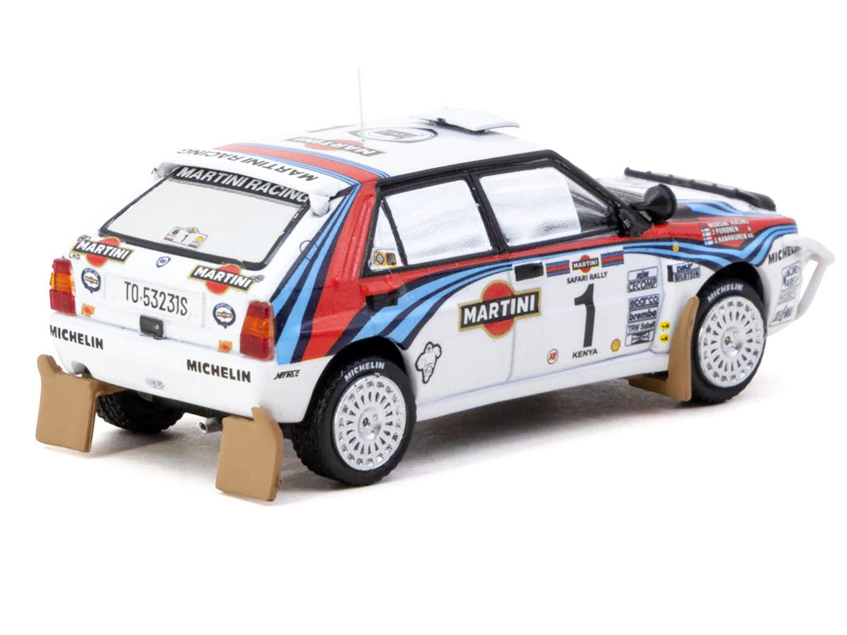 Lancia Delta HF Integrale #1 Juha Kankkunen - Juha Piironen "Martini Racing" 2nd Place "Safari Rally" (1992) "Hobby64" Series 1/64 Diecast Model Car by Tarmac Works Tarmac Works
