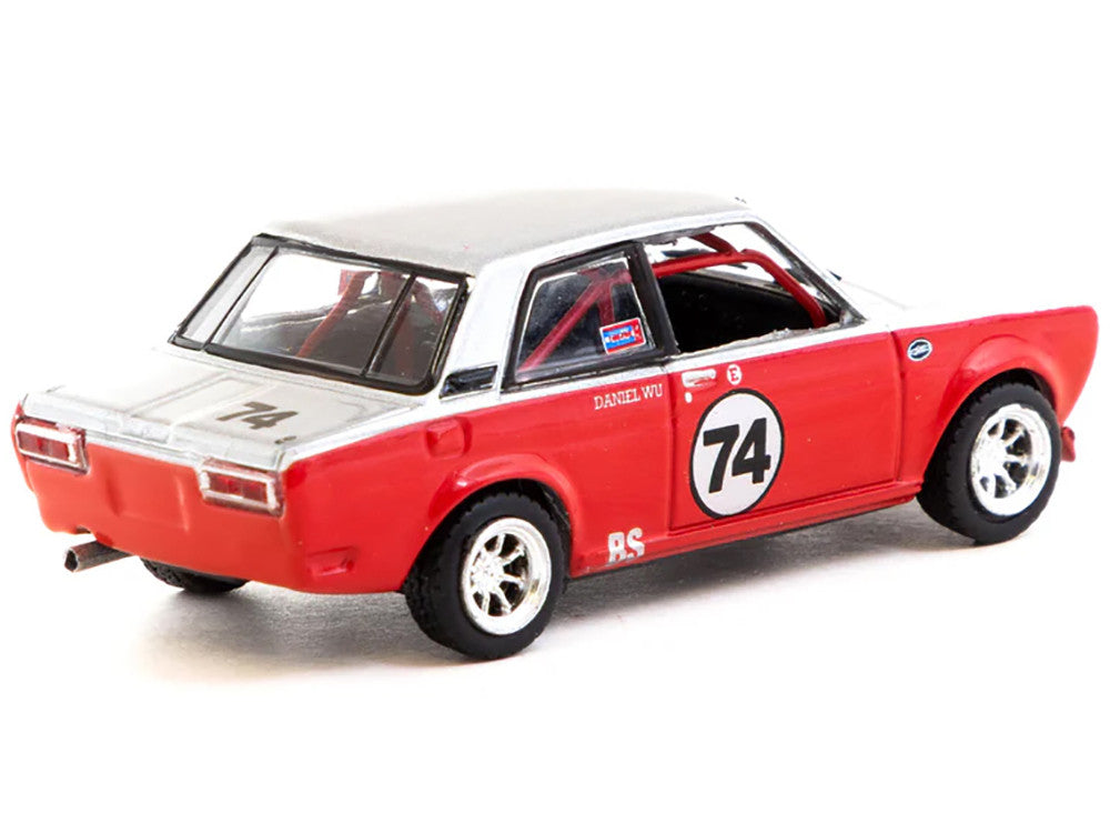 Datsun 510 #74 Daniel Wu "Trans-Am B-Sedan 2.5 Challenge" (2023) Silver and Red "Hobby64" Series 1/64 Diecast Model Car by Tarmac Works Tarmac Works