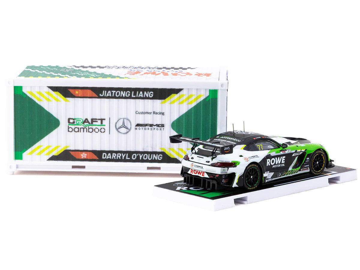Mercedes-AMG GT3 #77 Liang Jiatong - Darryl O'Young "Craft-Bamboo Racing" "GT World Challenge Asia 2025 - Beijing Season Finale" (2025) with Container Display Case "Hobby64" Series 1/64 Diecast Model Car by Tarmac Works-2