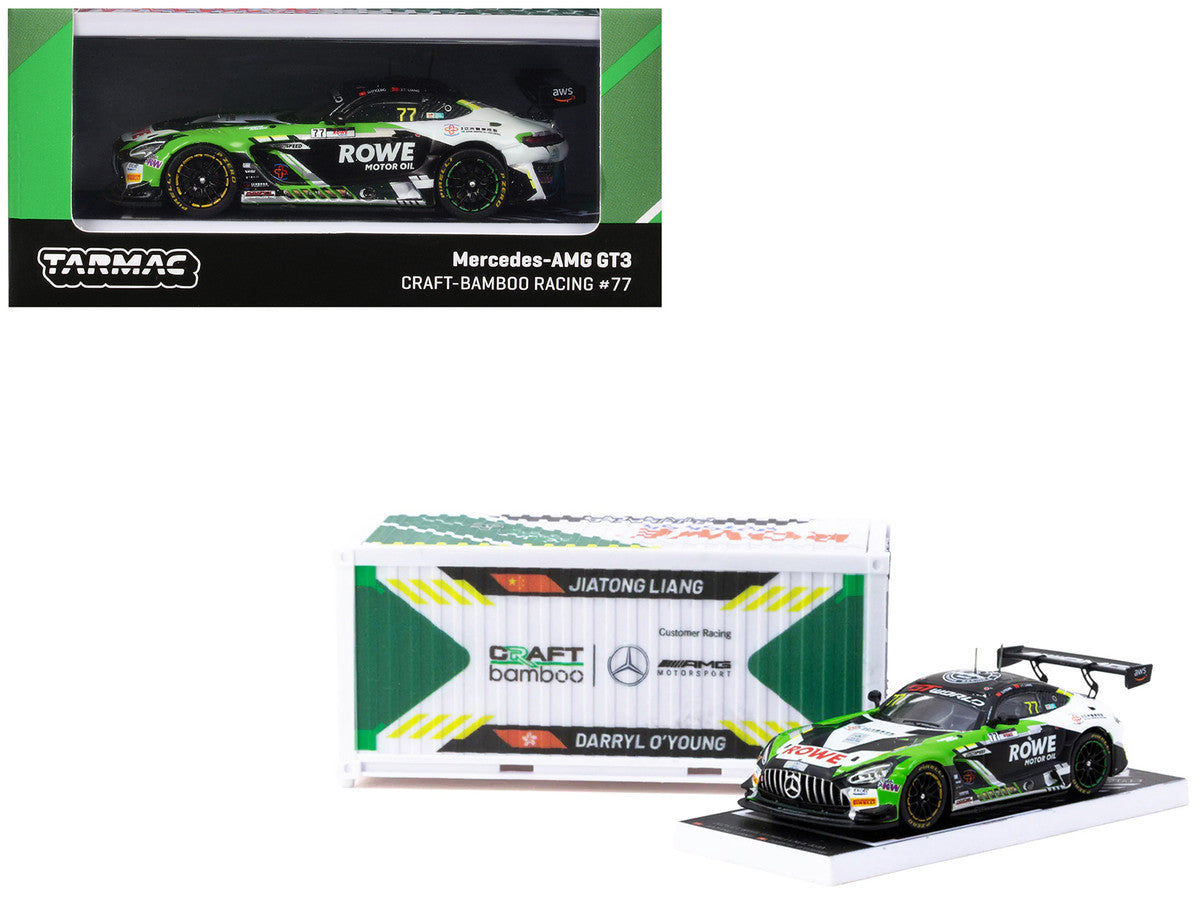 Mercedes-AMG GT3 #77 Liang Jiatong - Darryl O'Young "Craft-Bamboo Racing" "GT World Challenge Asia 2025 - Beijing Season Finale" (2025) with Container Display Case "Hobby64" Series 1/64 Diecast Model Car by Tarmac Works-0