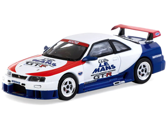 Nissan Nismo GT-R LM RHD (Right Hand Drive) "1995 Launch Version" White with Red and Blue Accents "Hobby64" Series 1/64 Diecast Model Car by Tarmac Works Tarmac Works