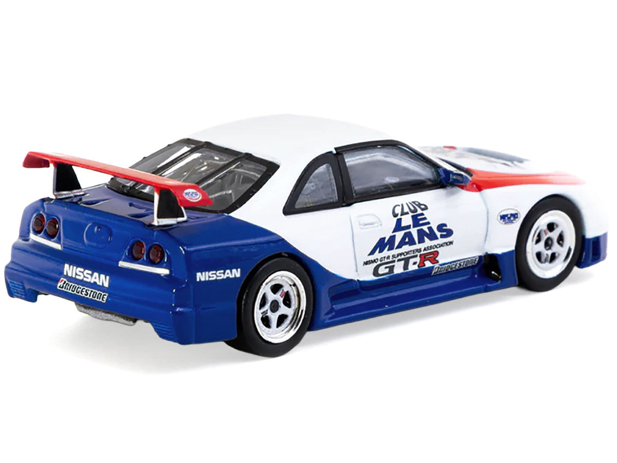 Nissan Nismo GT-R LM RHD (Right Hand Drive) "1995 Launch Version" White with Red and Blue Accents "Hobby64" Series 1/64 Diecast Model Car by Tarmac Works Tarmac Works