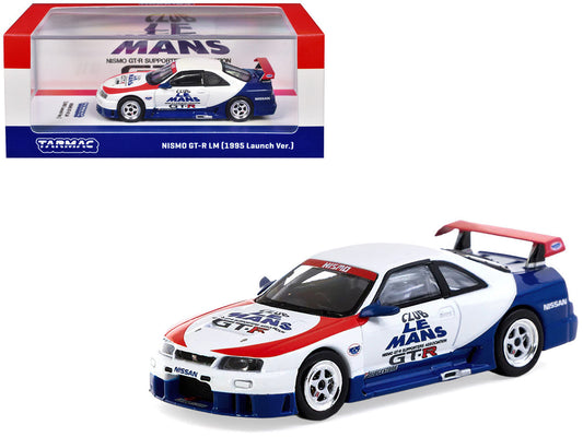 Nissan Nismo GT-R LM RHD (Right Hand Drive) "1995 Launch Version" White with Red and Blue Accents "Hobby64" Series 1/64 Diecast Model Car by Tarmac Works Tarmac Works