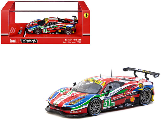 Ferrari 488 GTE #51 Gianmaria Bruni - Alessandro Pier Guidi - James Calado "AF Corse" "24 Hours of Le Mans" (2016) "Hobby64" Series 1/64 Diecast Model Car by Tarmac Works-0