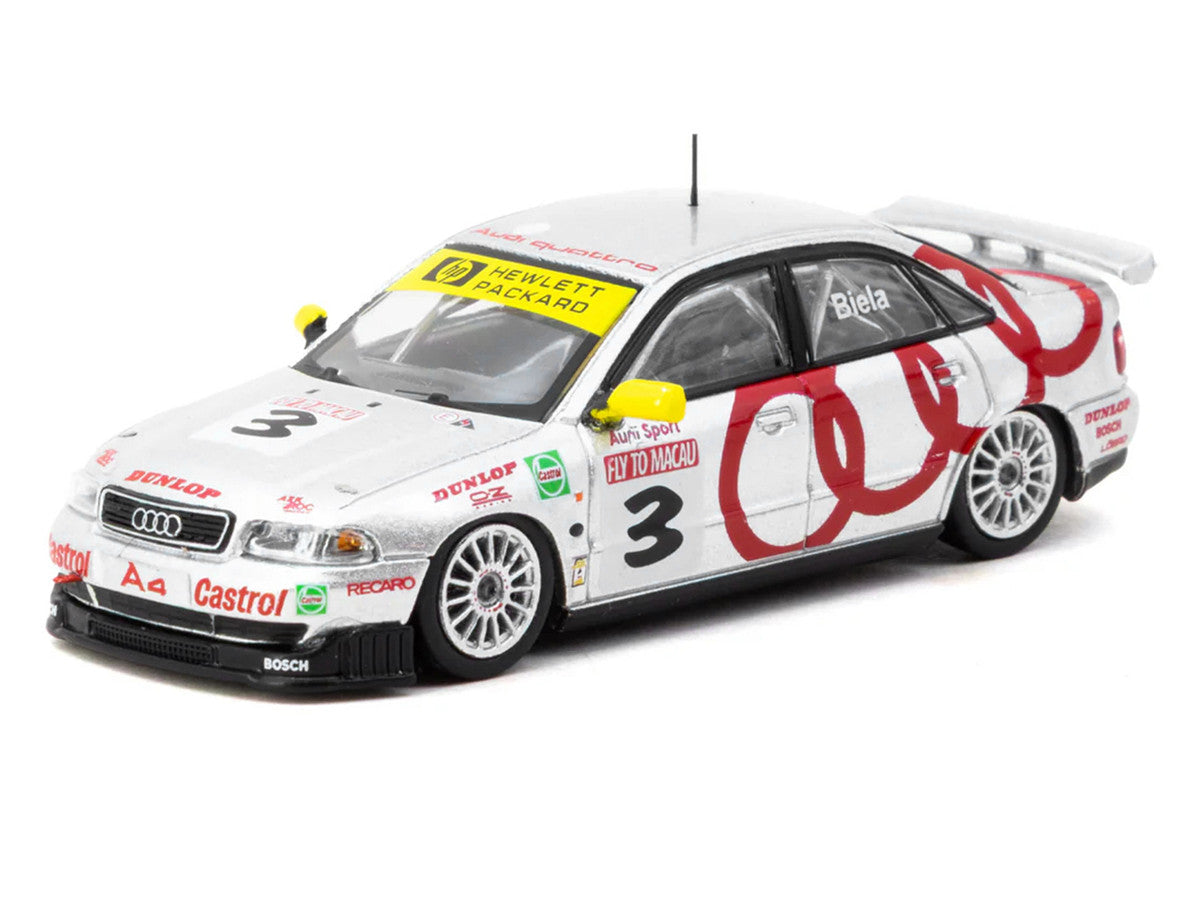 Audi A4 Quattro #3 Frank Biela Winner "Macau Guia Race" (1996) "Hobby64" Series 1/64 Diecast Model Car by Tarmac Works-1