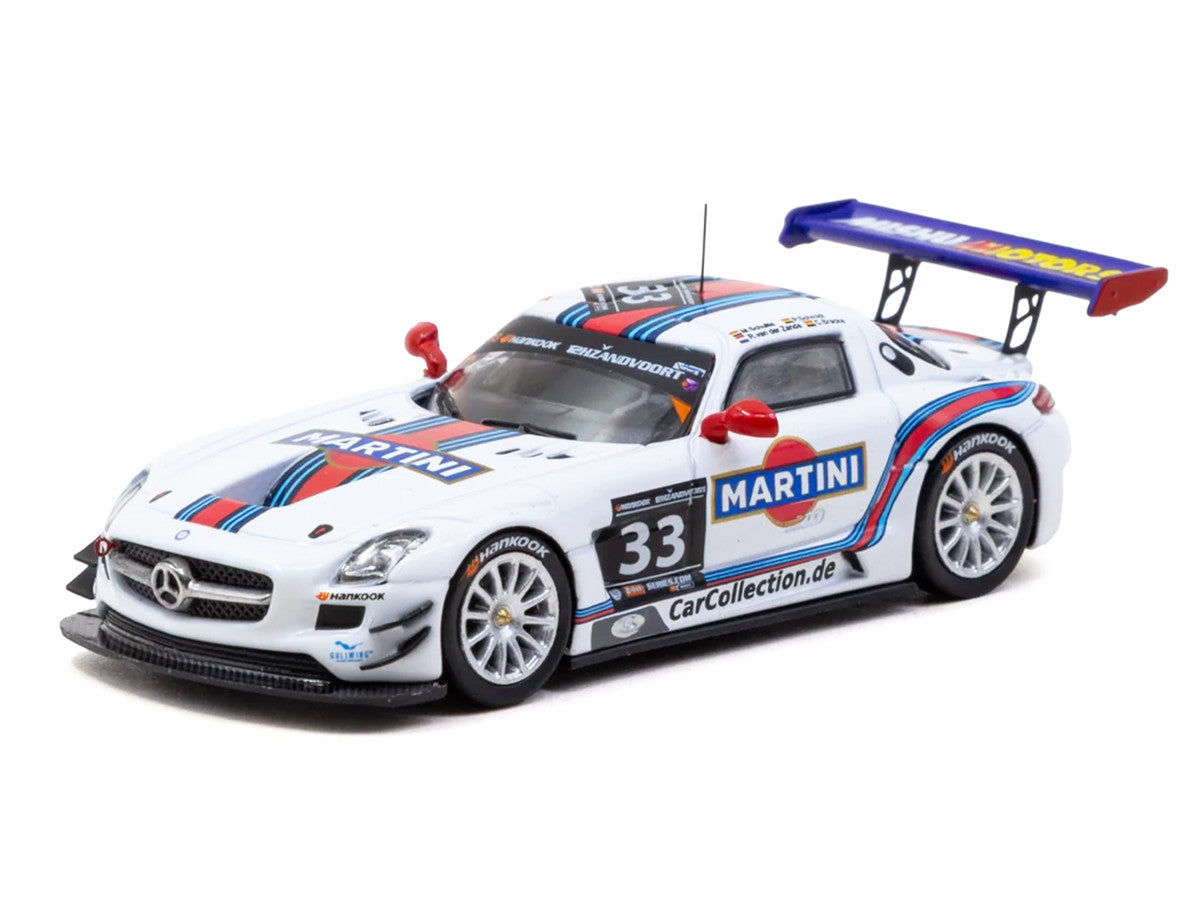 Mercedes-Benz SLS AMG GT3 #33 Mirco Schultis - Renger van der Zande - Christian Bracke - Peter Schmidt "Martini Racing" Winner "12H of Zandvoort" (2014) "Hobby64" Series 1/64 Diecast Model Car by Tarmac Works Tarmac Works