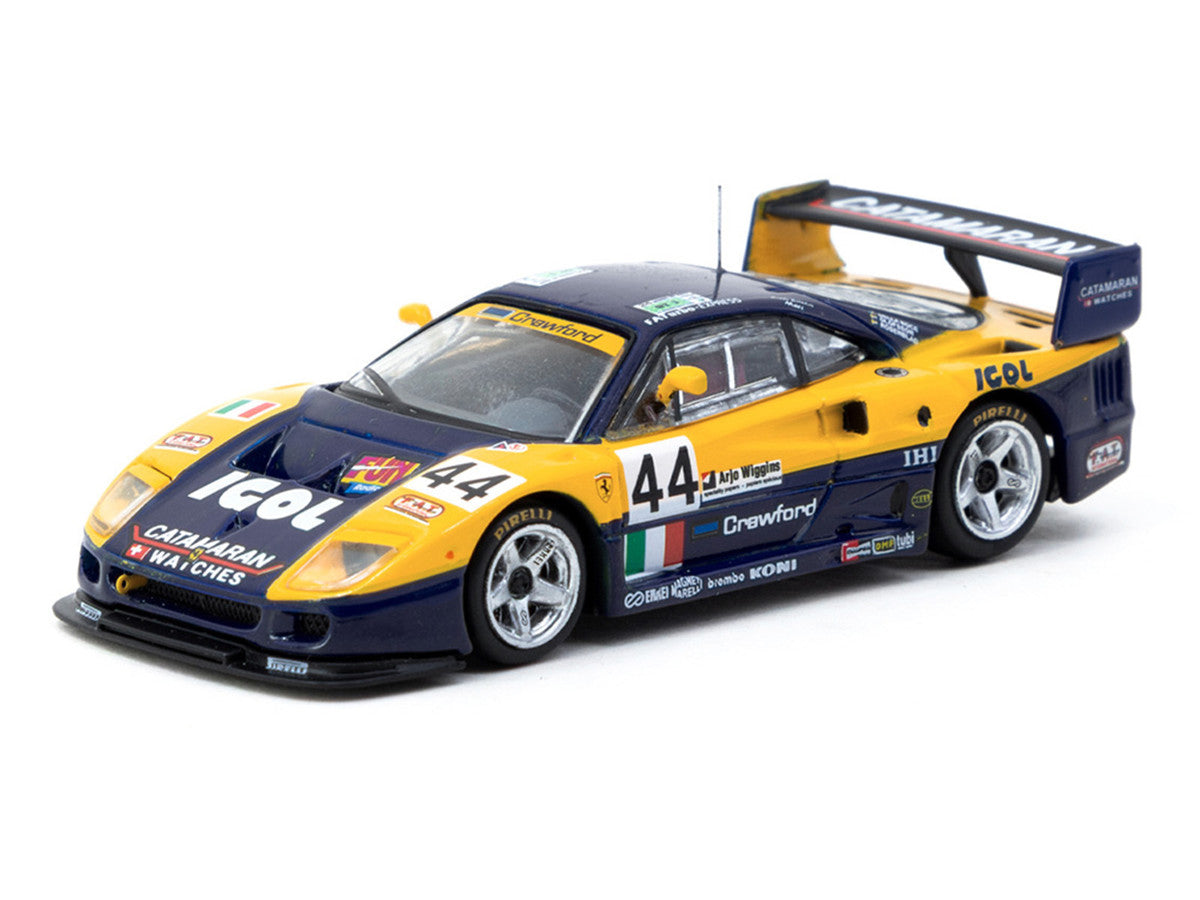 Ferrari F40 GTE #44 Luciano Della Noce - Anders Olofsson - Carl Rosenblad "24 Hours of Le Mans" (1996) "Hobby64" Series 1/64 Diecast Model Car by Tarmac Works-1