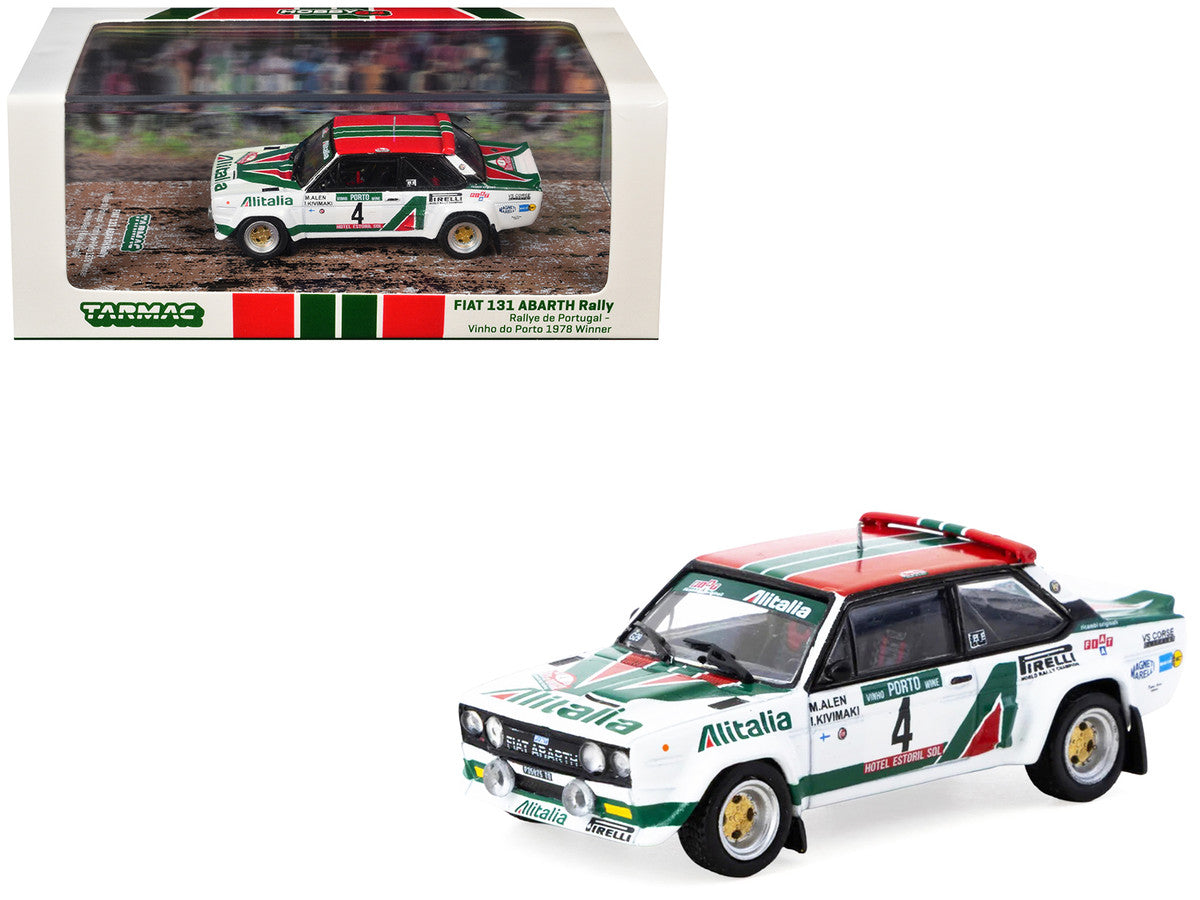 FIAT 131 ABARTH Rally #4 Markku Alen - Ilkka Kivimaki Winner "Rallye de Portugal - Vinho do Porto" (1978) "Hobby64" Series 1/64 Diecast Model Car by Tarmac Works Tarmac Works