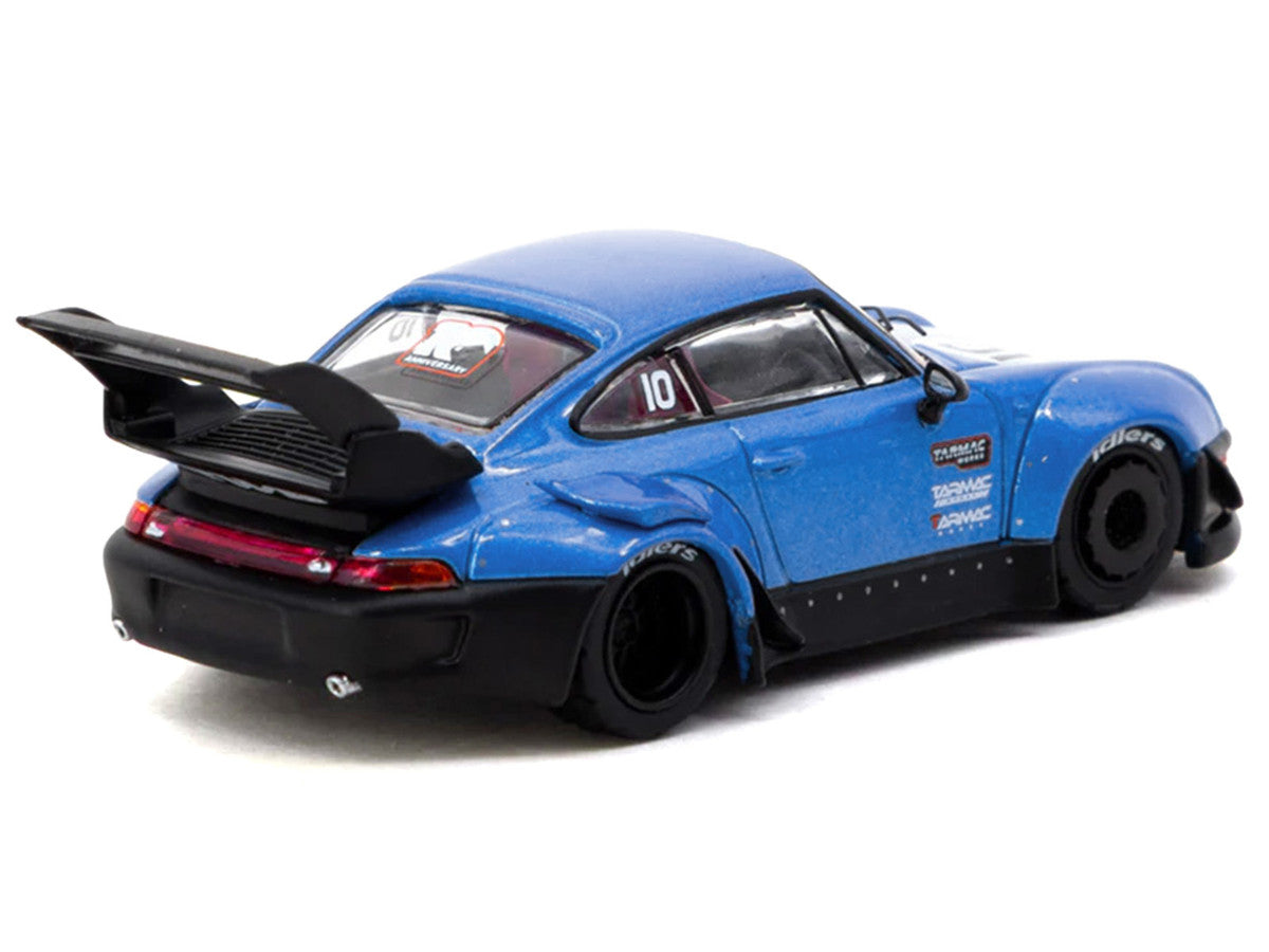 RWB 993 RHD (Right Hand Drive) #10 "Tarmac Works 10th Anniversary" Blue Metallic "Hobby64" Series 1/64 Diecast Model Car by Tarmac Works Tarmac Works