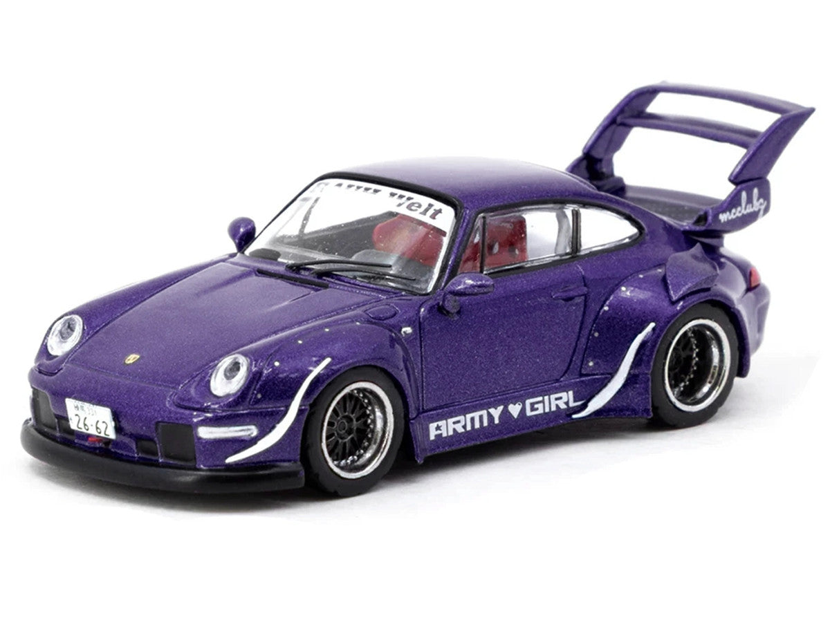 RWB 993 "Army Girl" Purple Metallic "Hobby64" Series 1/64 Diecast Model Car by Tarmac Works-1