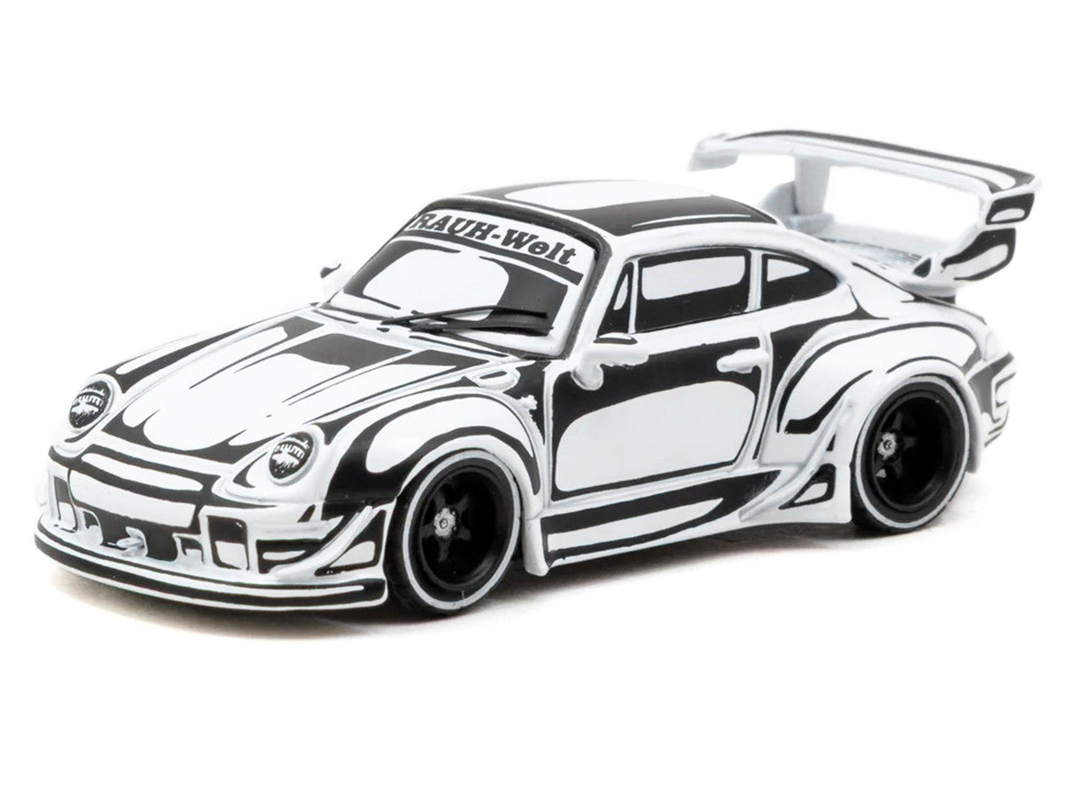 RWB 993 "Designed by Joshua Vides" Black and White "Hobby64" Series 1/64 Diecast Model Car by Tarmac Works Tarmac Works