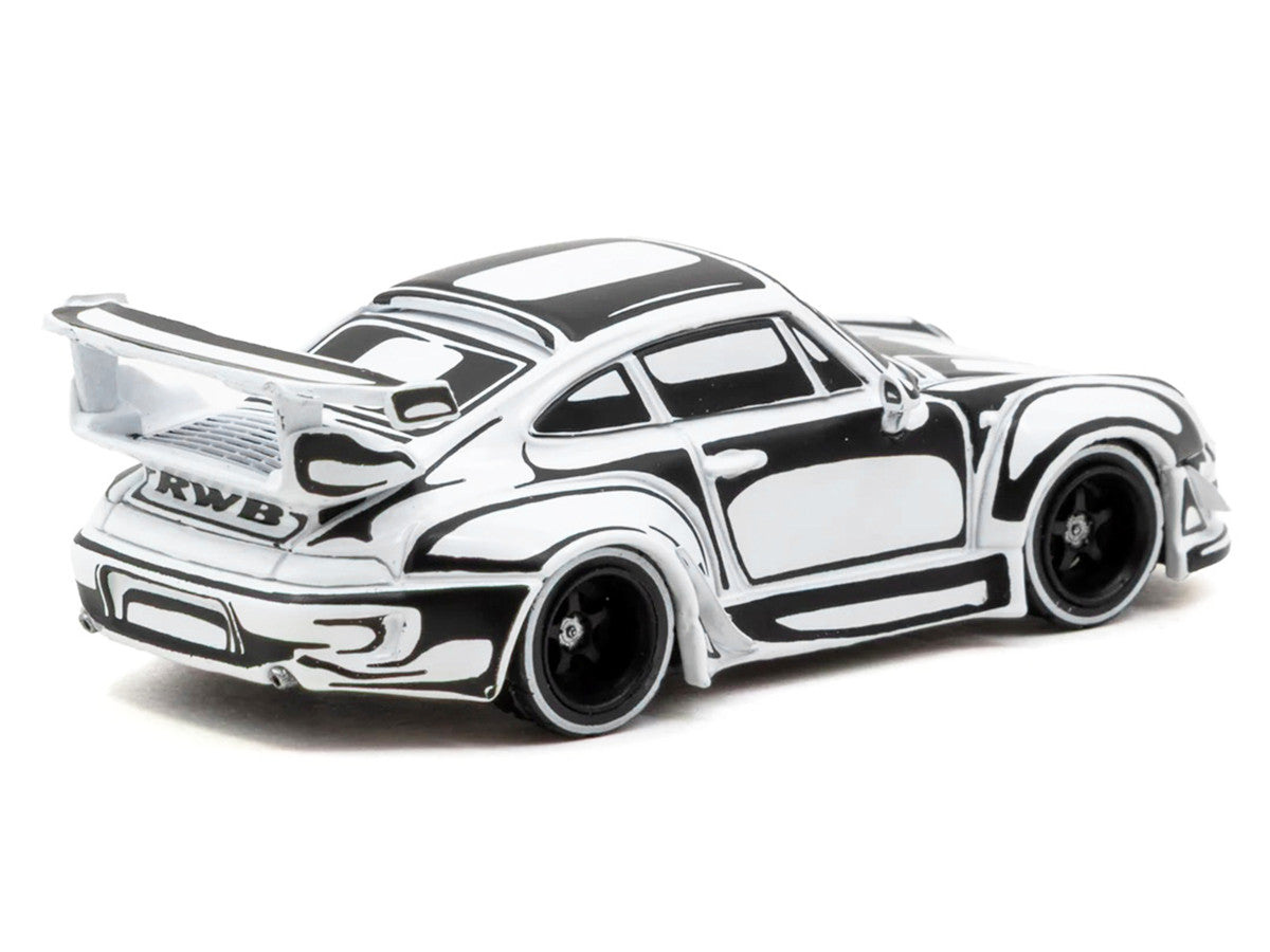 RWB 993 "Designed by Joshua Vides" Black and White "Hobby64" Series 1/64 Diecast Model Car by Tarmac Works Tarmac Works