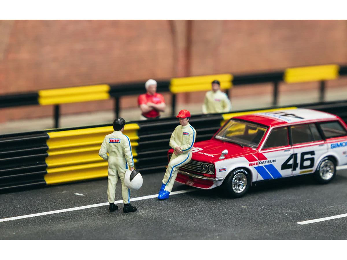 "Race Drivers" 4 Piece Diecast Figure Set "BRE" for 1/64 Scale Models by Tarmac Works & American Diorama Tarmac Works