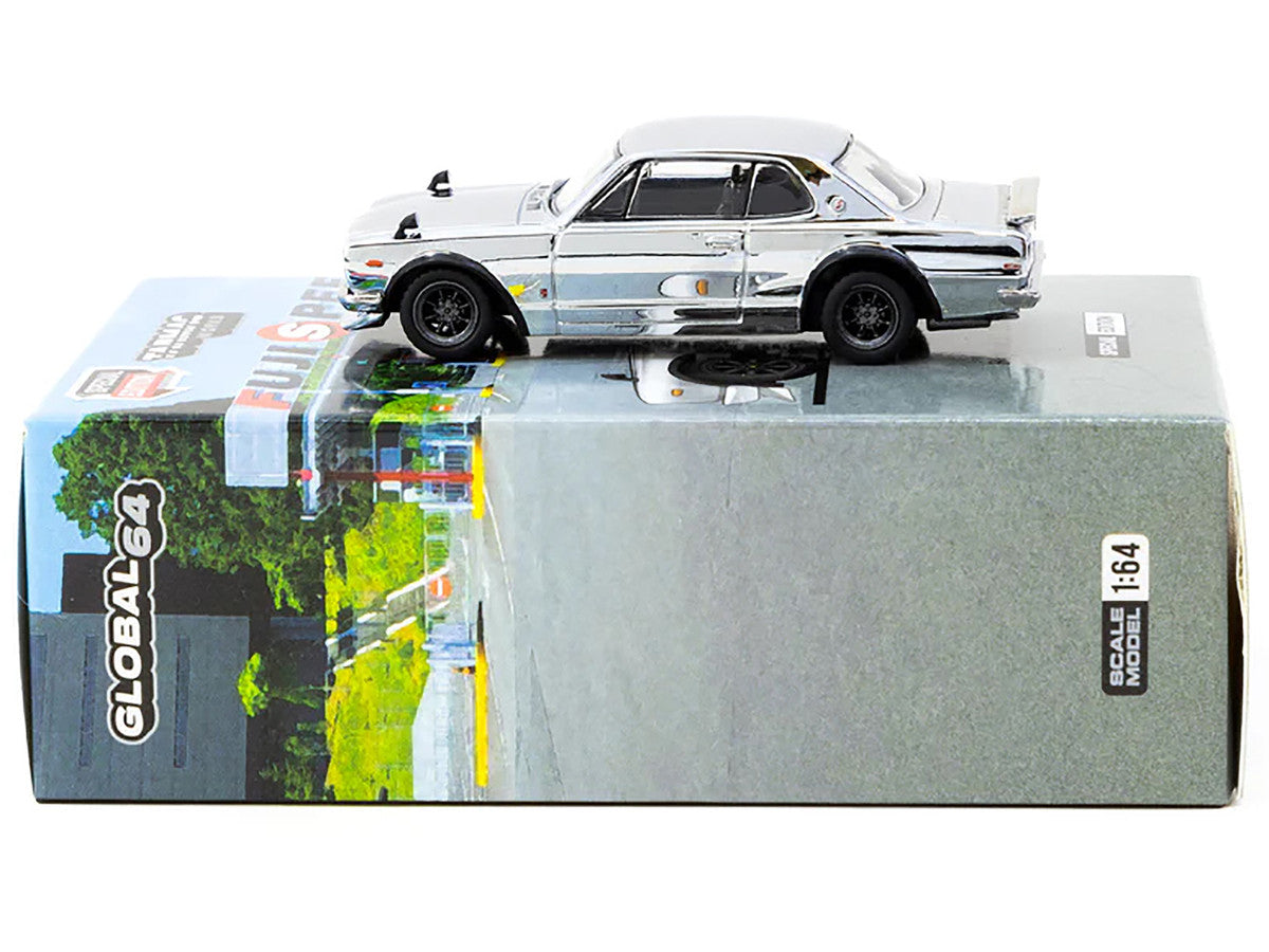Nissan Skyline HT 2000GT-R RHD (Right Hand Drive) Silver Chrome "Japan Special Edition" "Global64" Series 1/64 Diecast Model Car by Tarmac Works Tarmac Works