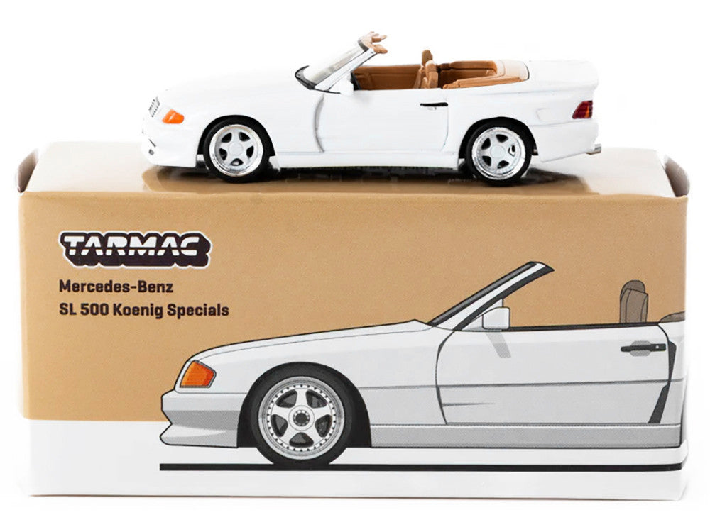 Mercedes-Benz SL 500 Koenig Specials Convertible White "Global64" Series 1/64 Diecast Model by Tarmac Works Tarmac Works