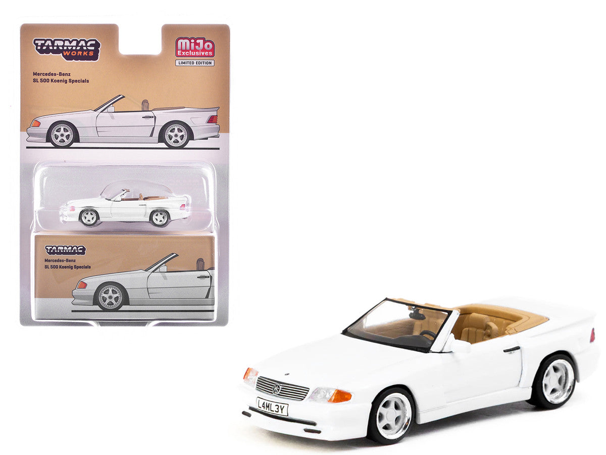Mercedes-Benz SL 500 Koenig Specials Convertible White "Global64" Series 1/64 Diecast Model by Tarmac Works Tarmac Works