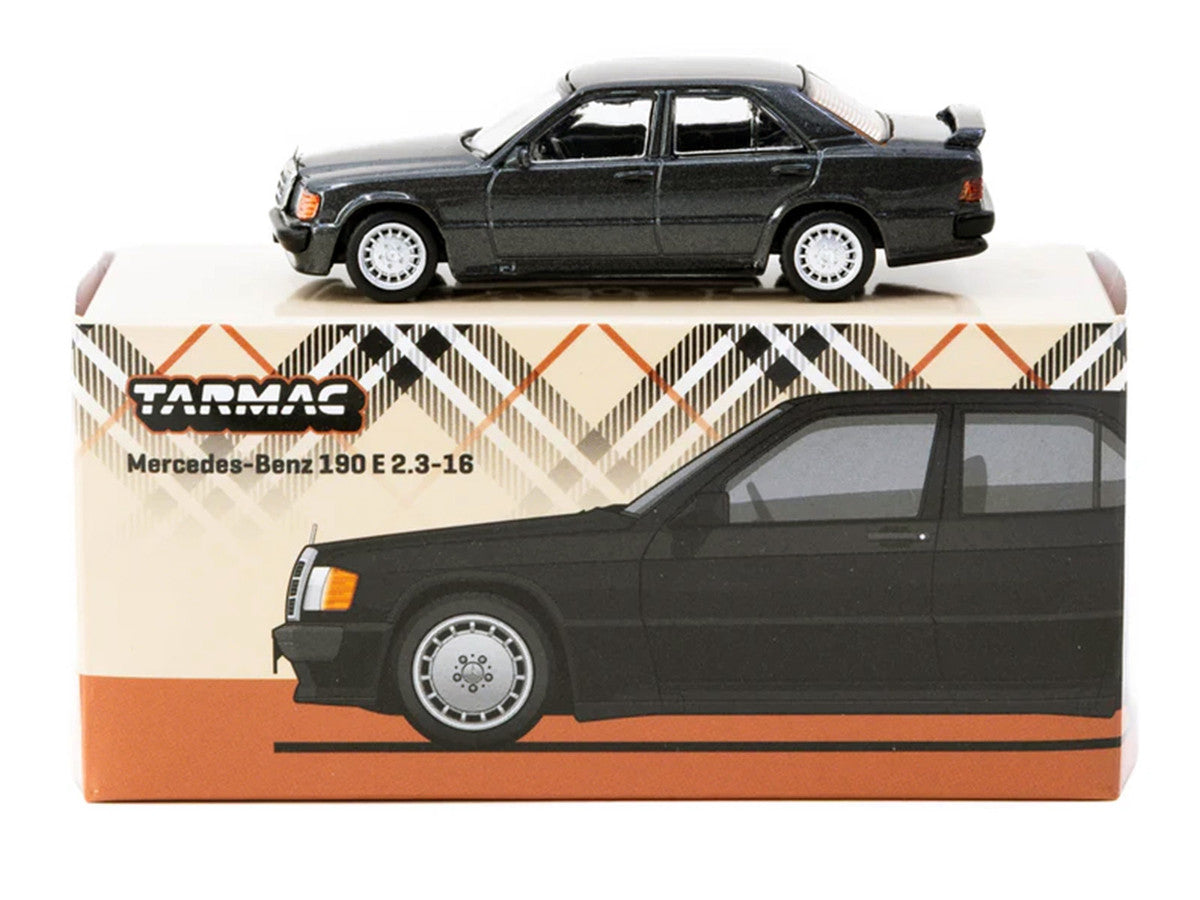 Mercedes-Benz 190 E 2.3-16 Blue-Black Metallic "Global64" Series 1/64 Diecast Model Car by Tarmac Works-1