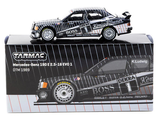 Mercedes-Benz 190 E 2.5-16 EVO 1 #1 Klaus Ludwig "Deutsche Tourenwagen Meisterschaft (DTM)" (1989) "Global64" Series 1/64 Diecast Model by Tarmac Works Tarmac Works