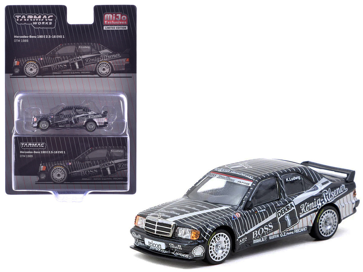 Mercedes-Benz 190 E 2.5-16 EVO 1 #1 Klaus Ludwig "Deutsche Tourenwagen Meisterschaft (DTM)" (1989) "Global64" Series 1/64 Diecast Model by Tarmac Works Tarmac Works