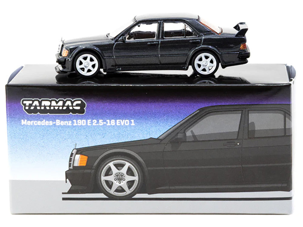 Mercedes-Benz 190 E 2.5-16 EVO 1 Blue-Black Metallic "Global64" Series 1/64 Diecast Model by Tarmac Works Tarmac Works