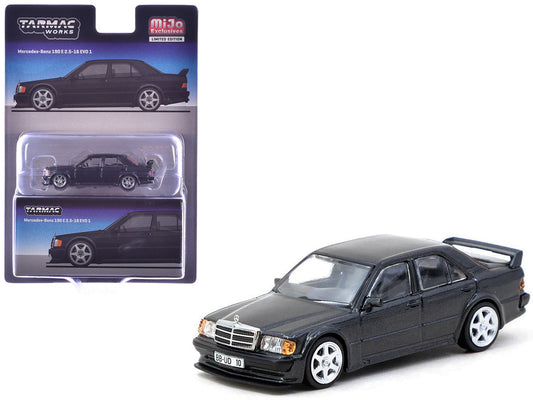 Mercedes-Benz 190 E 2.5-16 EVO 1 Blue-Black Metallic "Global64" Series 1/64 Diecast Model by Tarmac Works Tarmac Works
