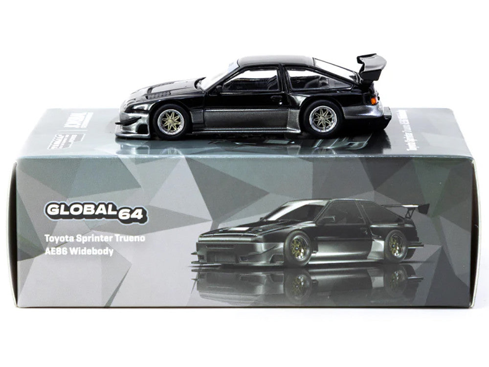 Toyota Sprinter Trueno AE86 Widebody RHD (Right Hand Drive) "Jonsibal Designworks" Black and Gray Metallic "Global64" Series 1/64 Diecast Model by Tarmac Works-0