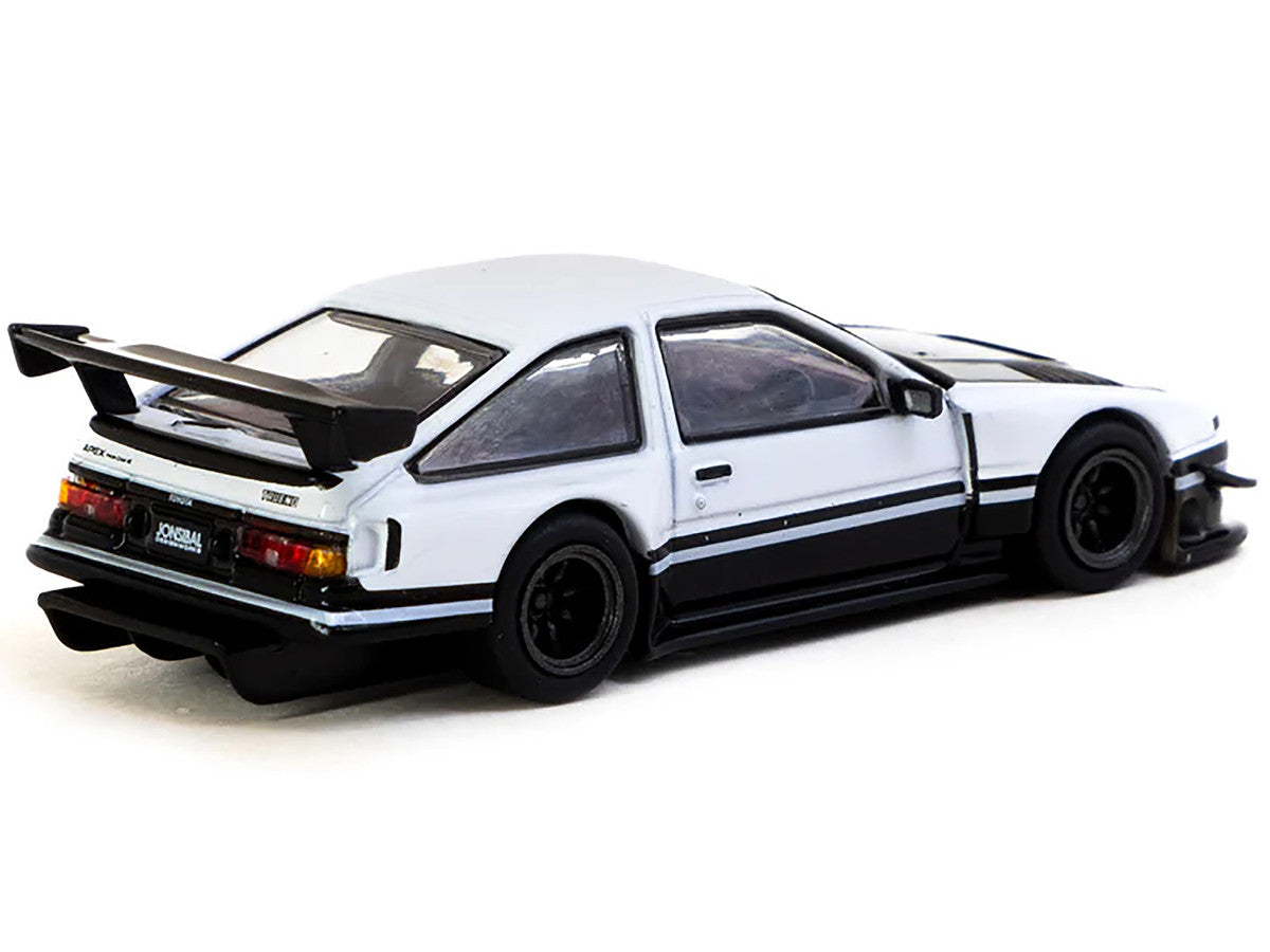 Toyota Sprinter Trueno AE86 Widebody RHD (Right Hand Drive) White and Black with Tarmac Cards "Global64" Series 1/64 Diecast Model by Tarmac Works Tarmac Works