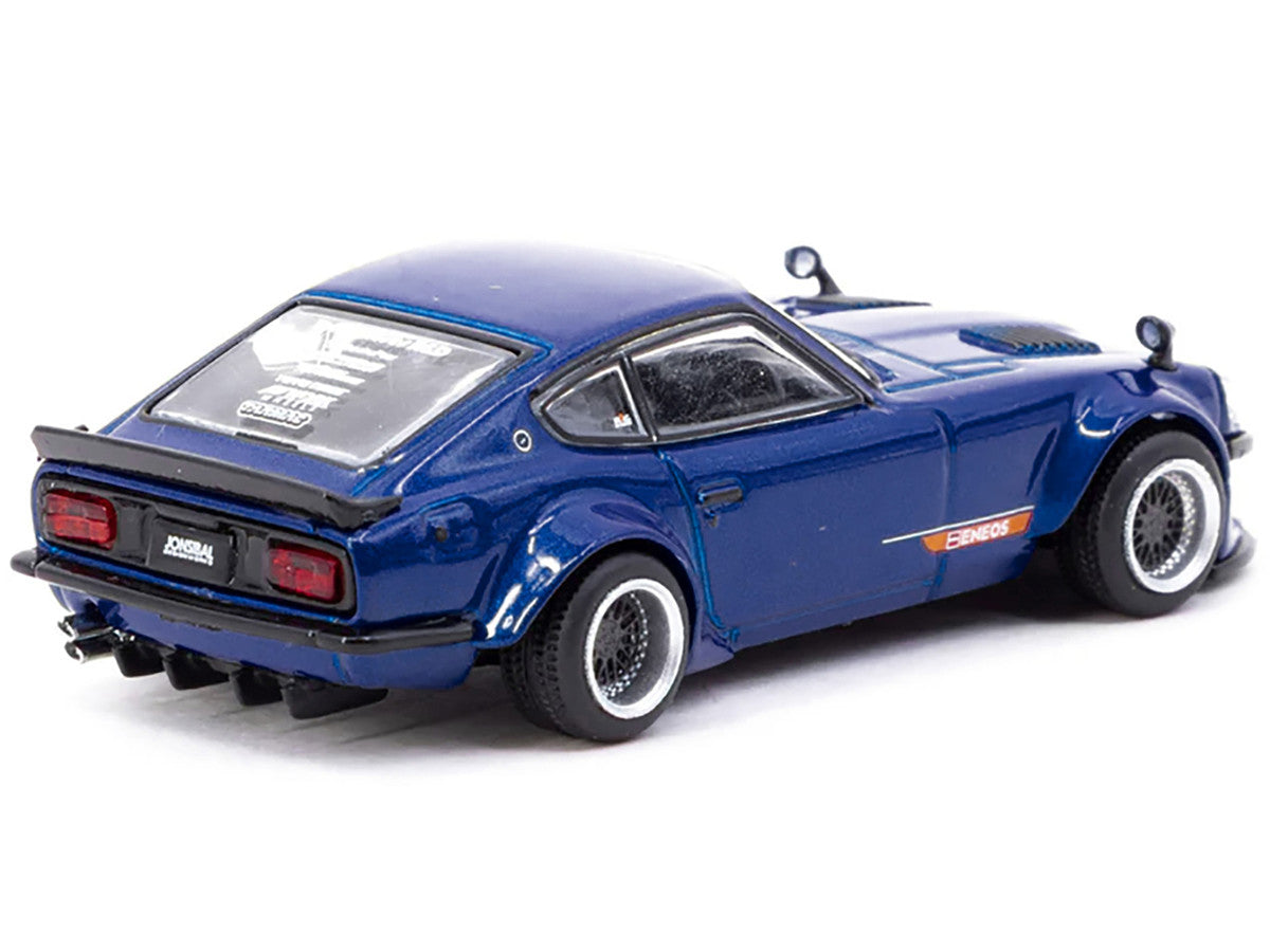 Nissan Fairlady Z S30 Widebody RHD (Right Hand Drive) "Designed by Jon Sibal" Blue Metallic "Global64" Series 1/64 Diecast Model Car by Tarmac Works Tarmac Works