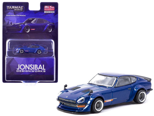 Nissan Fairlady Z S30 Widebody RHD (Right Hand Drive) "Designed by Jon Sibal" Blue Metallic "Global64" Series 1/64 Diecast Model Car by Tarmac Works Tarmac Works
