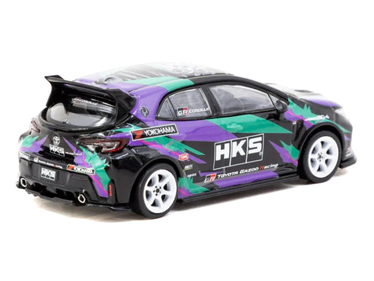 Toyota GR Corolla RHD (Right Hand Drive) "HKS" Black with Graphics "Global64" Series 1/64 Diecast Model by Tarmac Works-0