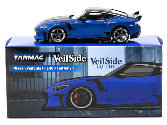 Nissan VeilSide FFZ400 Fairlady Z RHD (Right Hand Drive) Blue Metallic with Black Top "Global64" Series 1/64 Diecast Model by Tarmac Works Tarmac Works