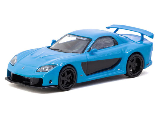 Mazda RX-7 "VeilSide Fortune7" RHD (Right Hand Drive) Blue "Global64" Series 1/64 Diecast Model Car by Tarmac Works Tarmac Works
