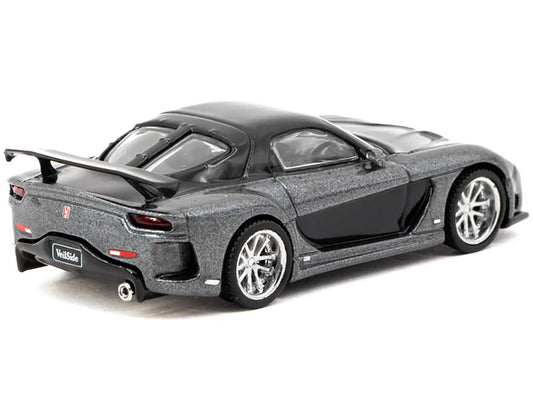 Mazda RX-7 "VeilSide Fortune7" RHD (Right Hand Drive) Gray Metallic and Black "Global64" Series 1/64 Diecast Model Car by Tarmac Works-0