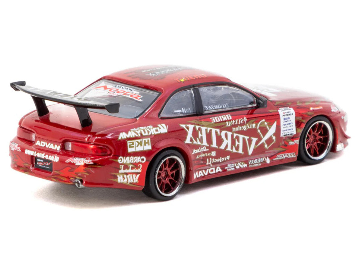 Toyota VERTEX Ridge TE3005 Soarer RHD (Right Hand Drive) Red Metallic with Graphics and Tarmac Cards "Global64" Series 1/64 Diecast Model Car by Tarmac Works Tarmac Works