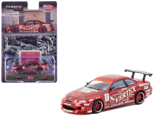 Toyota VERTEX Ridge TE3005 Soarer RHD (Right Hand Drive) Red Metallic with Graphics and Tarmac Cards "Global64" Series 1/64 Diecast Model Car by Tarmac Works Tarmac Works