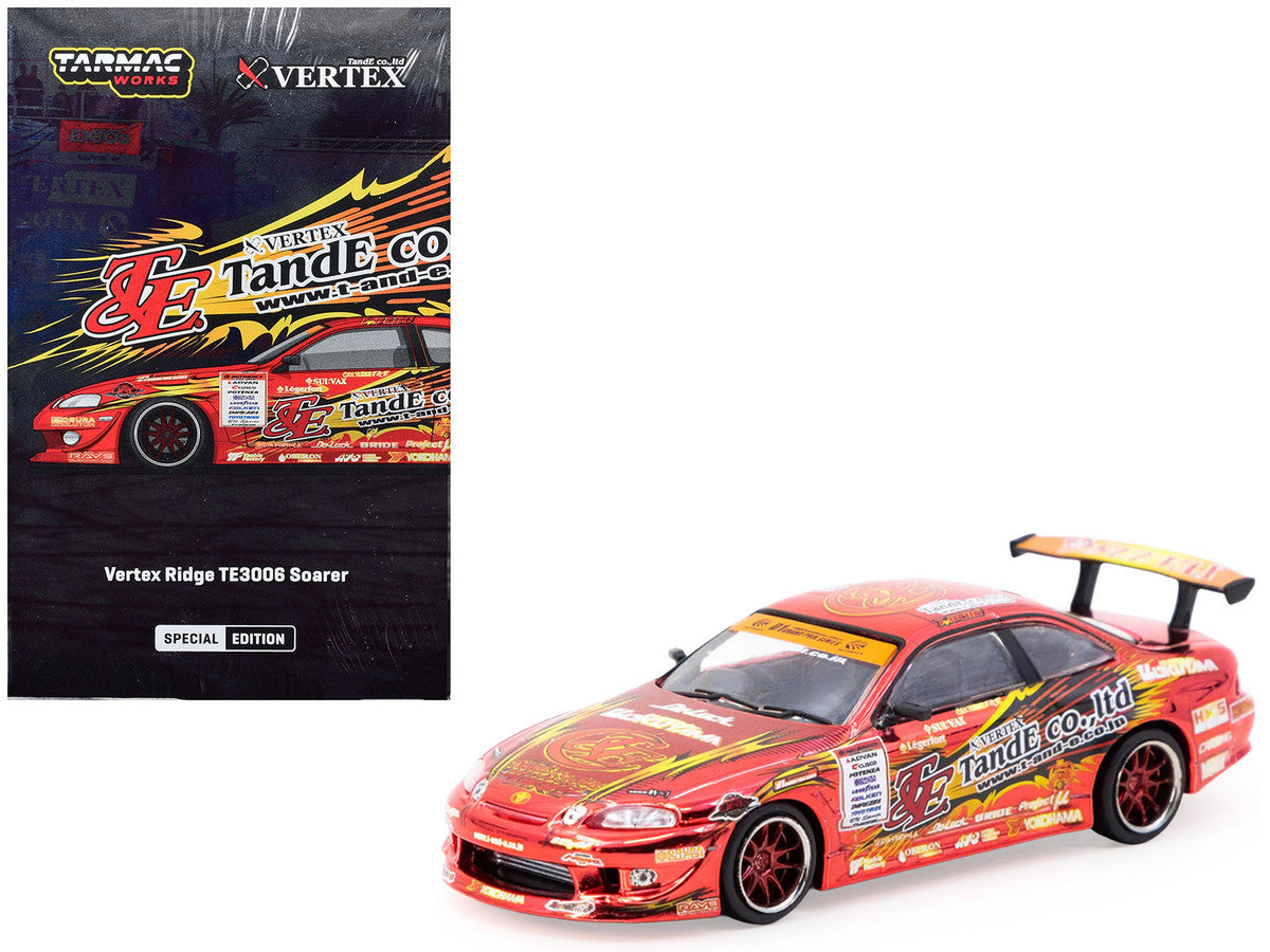 Toyota VERTEX Ridge TE3006 Soarer RHD (Right Hand Drive) Chrome Red with Graphics "Tokyo Auto Salon 2026" "Global64" Series 1/64 Diecast Model Car by Tarmac Works-0