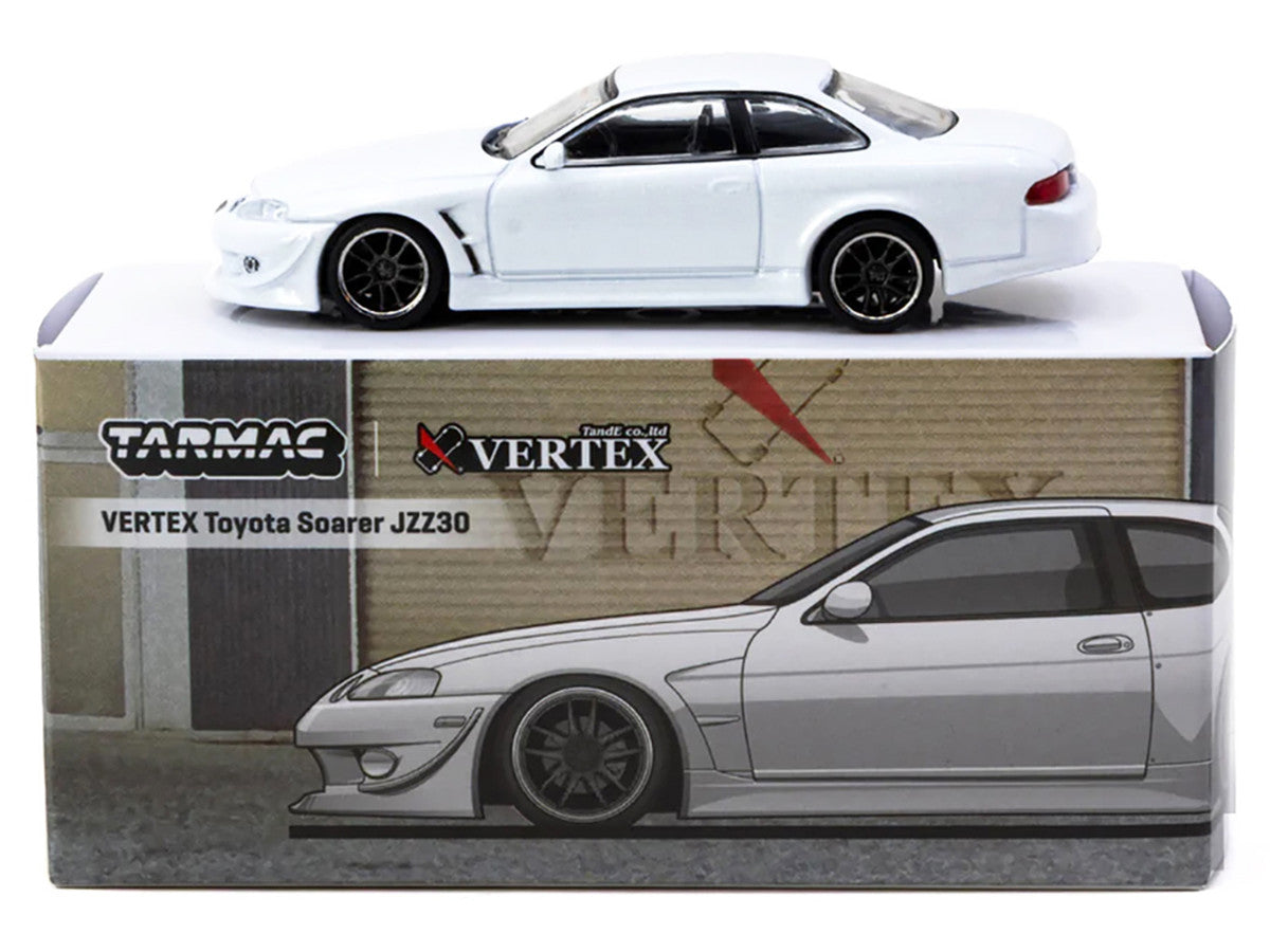 Toyota VERTEX Soarer JZZ30 RHD (Right Hand Drive) White Metallic "Global64" Series 1/64 Diecast Model Car by Tarmac Works-2