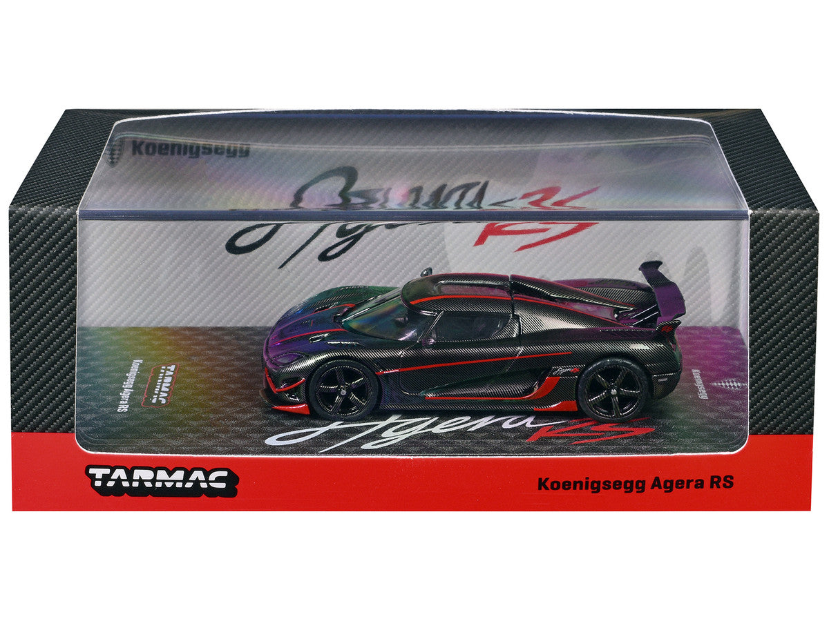 Koenigsegg Agera RS Black Carbon with Red Accents "Global64" Series 1/64 Diecast Model Car by Tarmac Works Tarmac Works