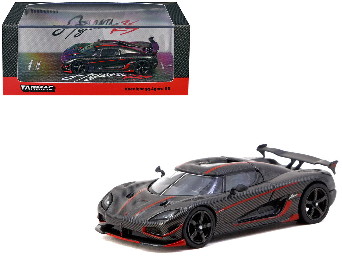 Koenigsegg Agera RS Black Carbon with Red Accents "Global64" Series 1/64 Diecast Model Car by Tarmac Works Tarmac Works