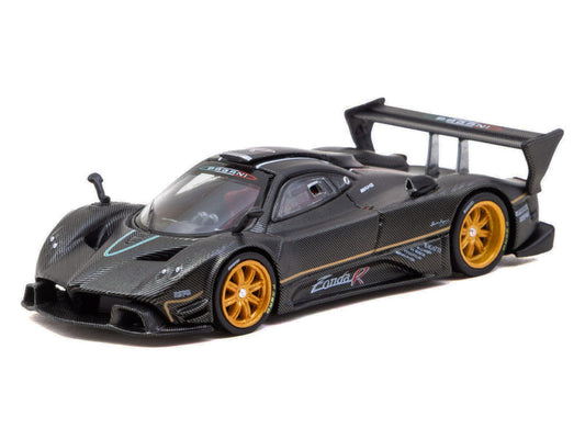 Pagani Zonda R Matt Black Carbon Fiber with Gold Wheels "Global64" Series 1/64 Diecast Model Car by Tarmac Works Tarmac Works